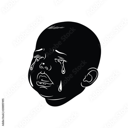 Cuadro en lienzo Sadness Child Face Expression Emotion.