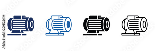 Photos Electric motor icon, clean modern vector illustration of industrial electric d