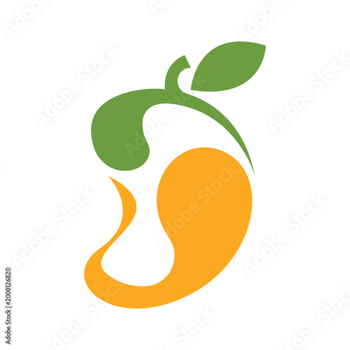 Mango fruit logo design template