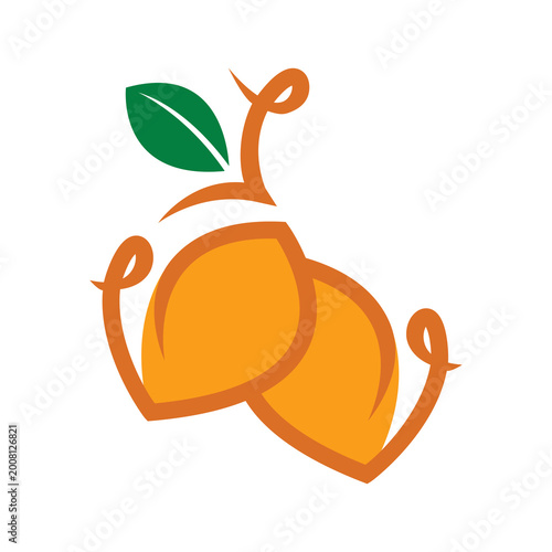 Mango fruit logo design template