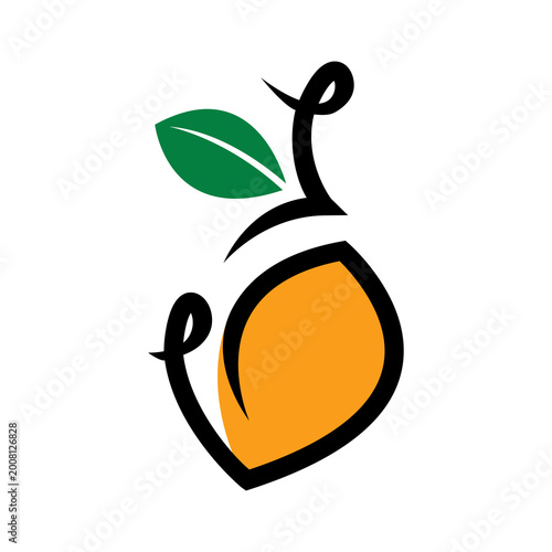 Mango fruit logo design template
