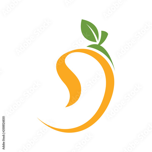 Mango fruit logo design template