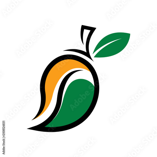 Mango fruit logo design template