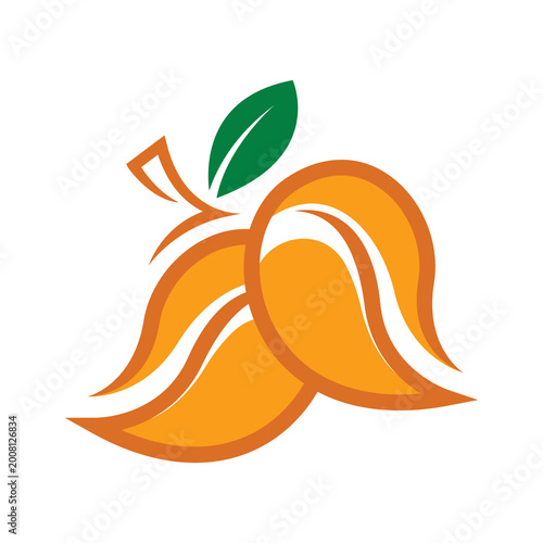 Mango fruit logo design template