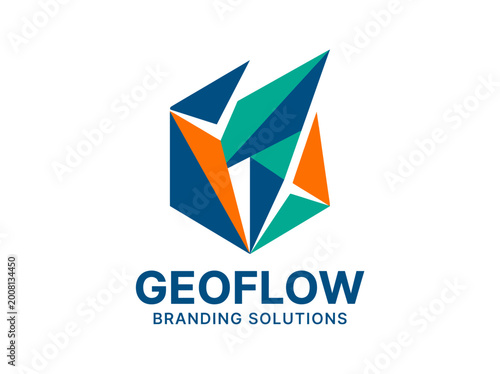 Geoflow Abstract Low Poly Geometric Branding Solutions Logo Free Download Geoflow Abstract Low Poly Geometric Branding Solutions Logo - GFXLoad