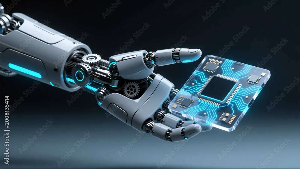Fototapeta premium blue robot arm