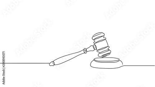 Obraz na plátně gavel continuous line drawing