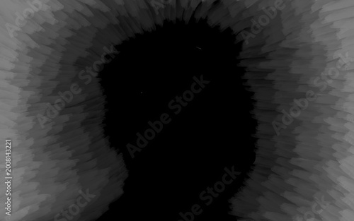 Quadro em tela Mysterious Dark Silhouette Within Abstract Grey Textured Tunnel Background