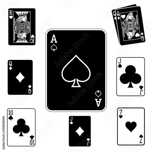 Playing Cards Collection: Ace of Spades, King, Queen, Jack, 10, 7, 9