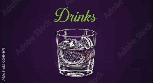 Cocktail glass, whiskey tumbler, clear glass, drinkware, barware