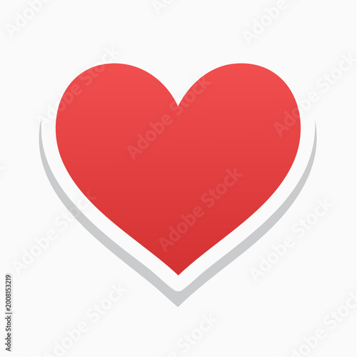 Free Download Red Heart Icon with Gradient and Shadow - GFXLoad