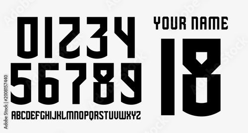 SPORTY VECTOR NUMBERSET FOR YOUR JERSEY