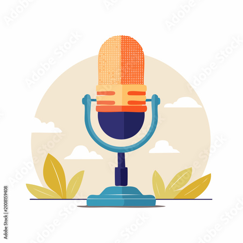 Retro Microphone Illustration