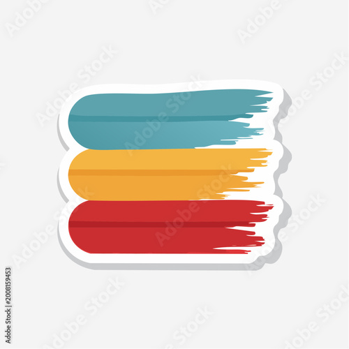 Three Horizontal Brush Stroke Infographic Elements
