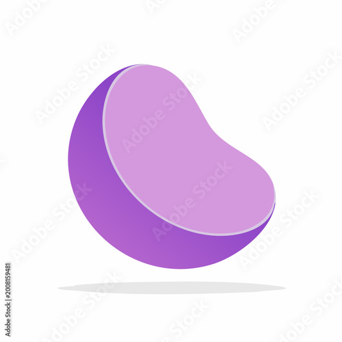 Abstract Purple Blob Shape with Shadow