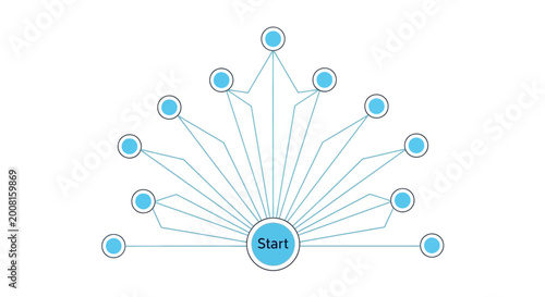 Network diagram, flowchart, connection map, vector illustration, business process, workflow design