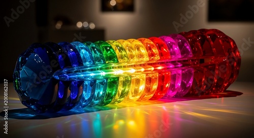 Colorful illuminated sculpture art