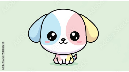 Fotografie Cute Cartoon Dog Face Closeup 1.