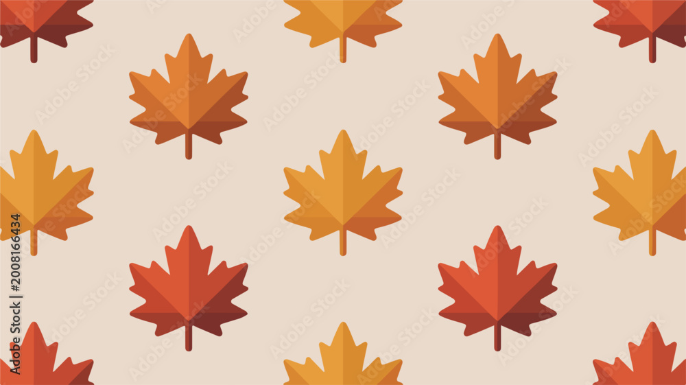 Fototapeta premium Autumn maple leaf pattern seamless background vector illustration