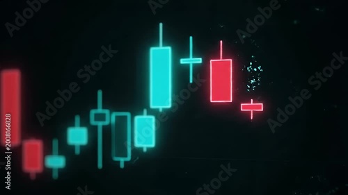 Candlestick Chart Showing Stock Market Trends and Financial Data.