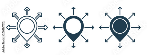 Foto Reposition Map Pin Icon. GPS Movement Symbol. Vector Illustration