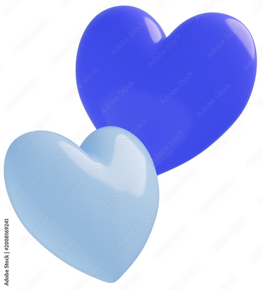 Fototapeta premium 3D画像_ハート_青