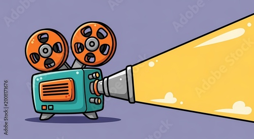 Cartoon film projector with beam