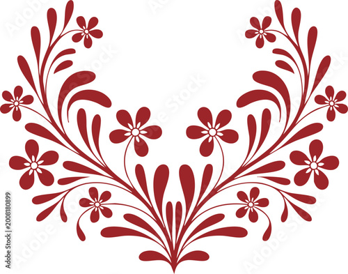 floral ornamental flourish elegant flower symmetrical design