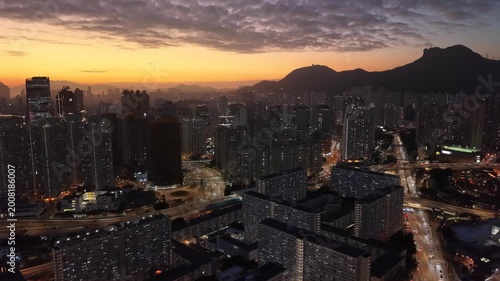 Dusk light brightens Wong Tai Sin city skyline Feb 5 2026