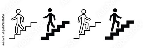 Bild auf Leinwand Stairs icon set