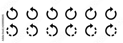 Canvas Print Rewind and fast forward icons with circular arrows