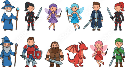Foto Collection of Fantasy RPG Characters Featuring Wizards Knights Fairies Dwarves a