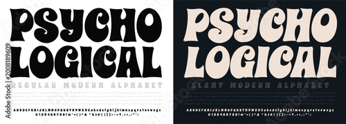 Photos Psycho logical modern alphabet font with alphabet, typography