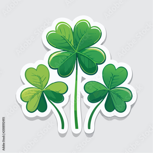 Three Green Clover Leaves