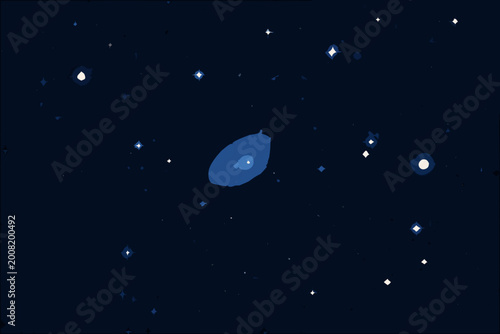 Fotografia starry night sky with abstract nebula dark blue background
