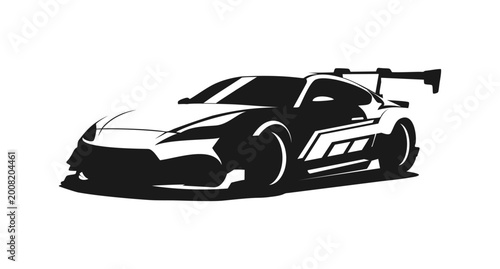 black and white sport car design concept vector art