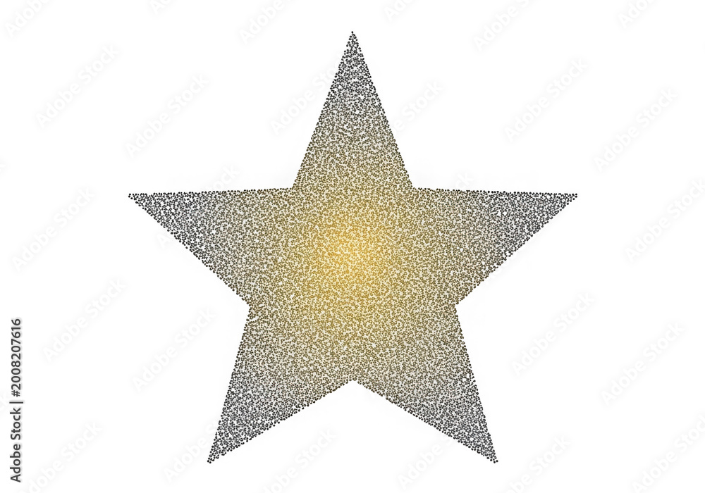 Obraz premium Christmas star decoration with gold glitter isolated on transparent background