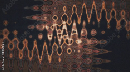 Obraz na płótnie Soundwave amplitude glitch texture vertical zigzag waves distorted orange dark b