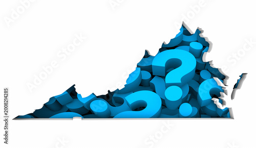 Photos Virginia VA State Map Question Marks Ask FAQs Best Place Location 3d Illustratio