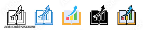 Learning Curve multiple style icons set design vector illustration. 