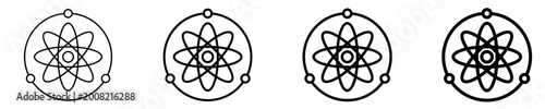 Cuadro en lienzo Atomic Model Icon Set Different Style Collection