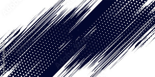 Tableau sur toile Dots halftone white \u0026 blue color pattern gradient grunge texture background