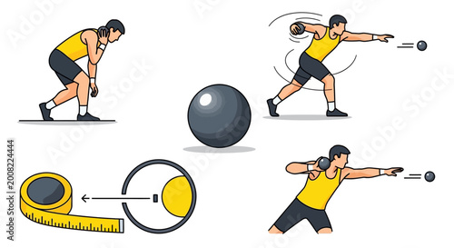 Фотография Man throwing shot put athletic event.