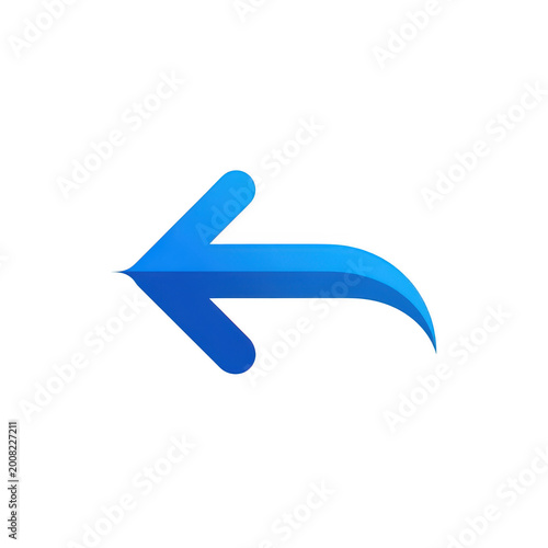 Free Download Blue curved left arrow isolated on a transparent background - GFXLoad