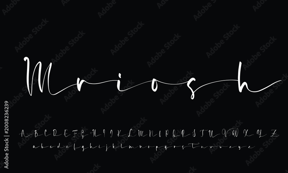 Naklejka premium Script Brush Font Type Font lettering handwritten 