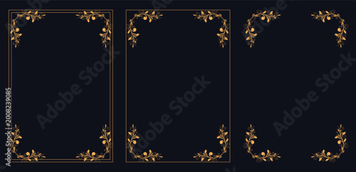 Foto Elegant Vintage Frames: A collection of exquisite vintage frames, adorned with intricate gold embellishments, offering a touch of classic sophistication