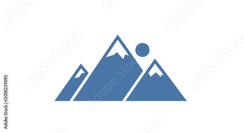Fotografía Blue Mountain Peaks Icon Graphic Design.