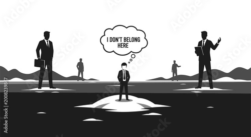 Foto Imposter Syndrome Concept - Feeling of Not Belonging at Work