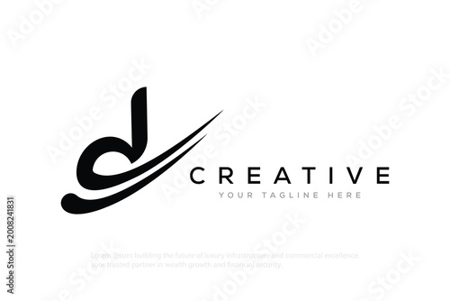 Creative D Letter Swoosh Element Logo Vector Design Template