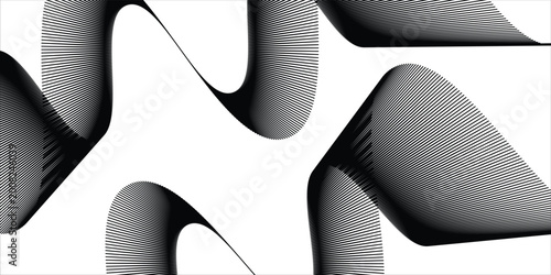 Quadro su tela Abstract Gray Wave Ribbon With Layered Lines and Flowing Mesh Pattern Suggesting Motion and Technology